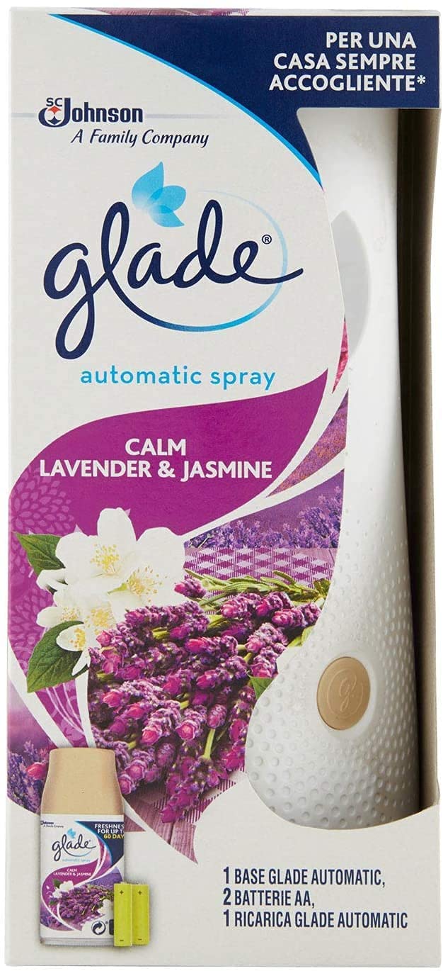 Glade Automatic Spray Profumatore per Ambienti Base con Ricarica, Fragranza  Relaxing Zen, 1 Erogatore + 1 Ricarica 269 ml