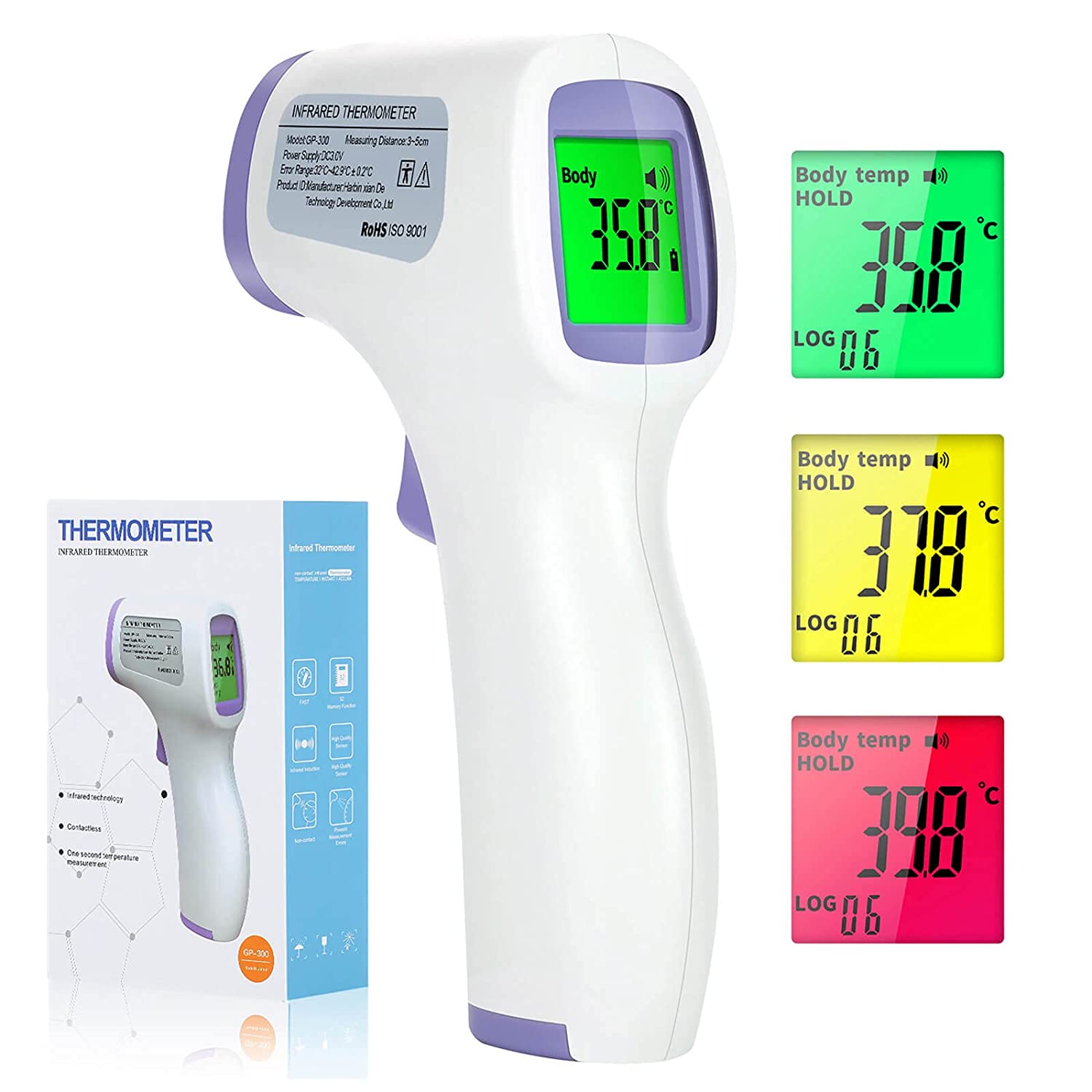 Termometro Infrarossi Termometro Digitale Allarme Temperatura Elevata Multifunzione 4 In 1Modalità 3 misure 