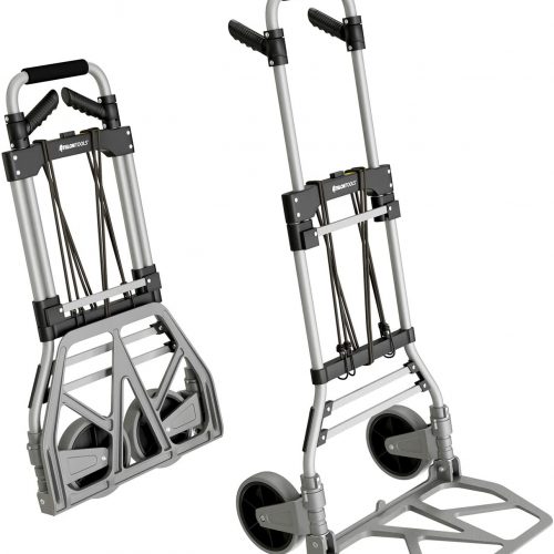 Nero Traslochi e Ufficio Acquisti Auto Viaggi SPACEKEEPER Carrello Pieghevole Carrello Multiuso per Camion con Piattaforma da 227KG con 6 Ruote e 2 Corde Elastiche per Bagagli 