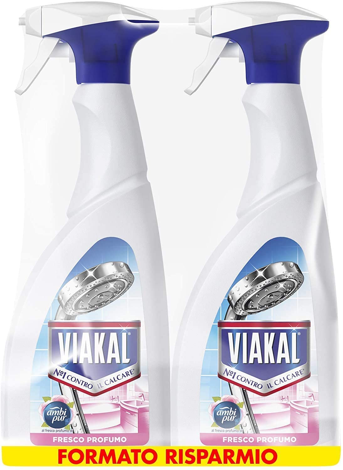 Viakal Anticalcare Detersivo Spray per Bagno, 2 bottiglie da 700