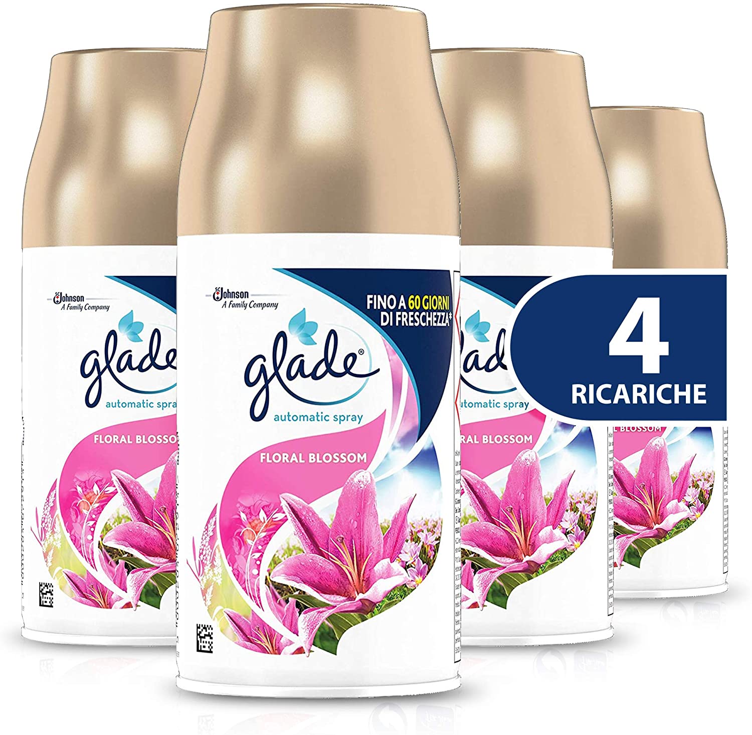Glade Automatic Ricarica, Profumatore per Ambienti Spray Fragranza Floral  Blossom, Formato Scorta, 4 X 269 ml - Biostaff